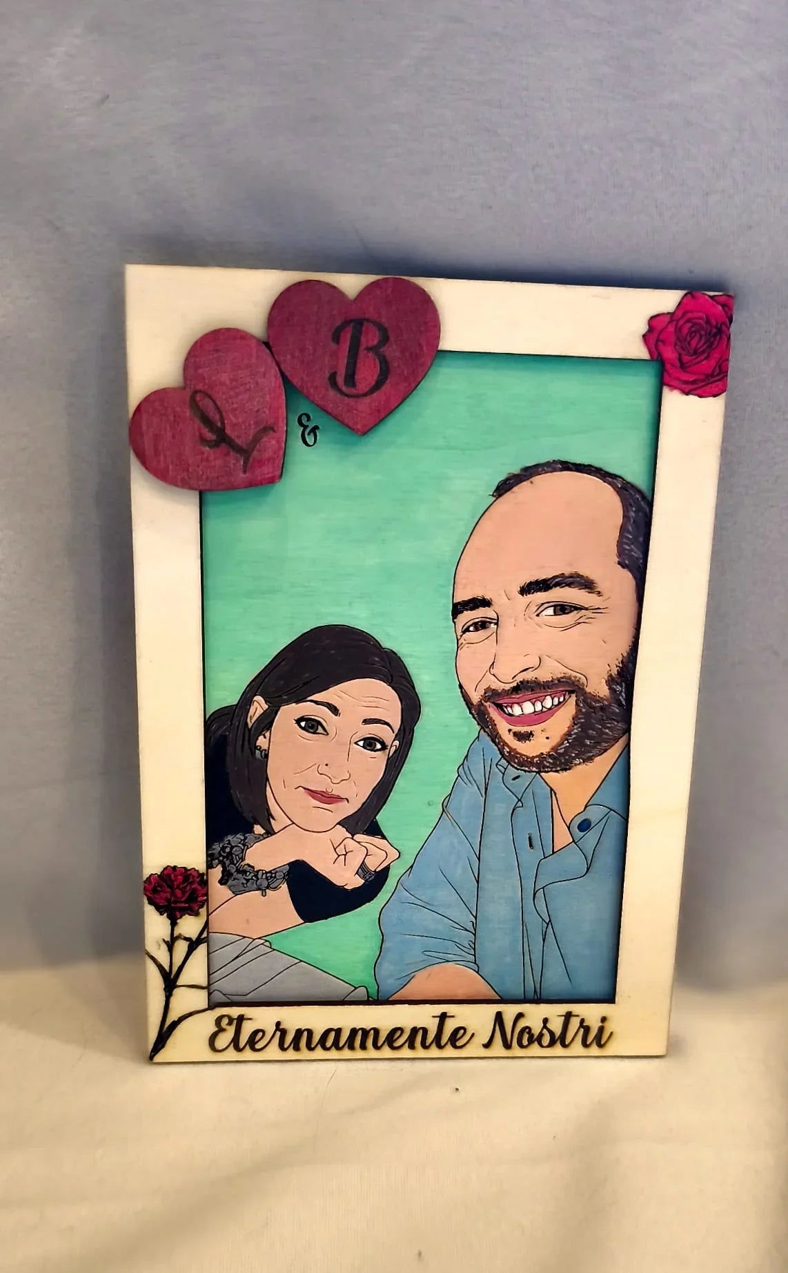 Quadro in legno personalizzato “Eternamente Nostri” con foto di coppia